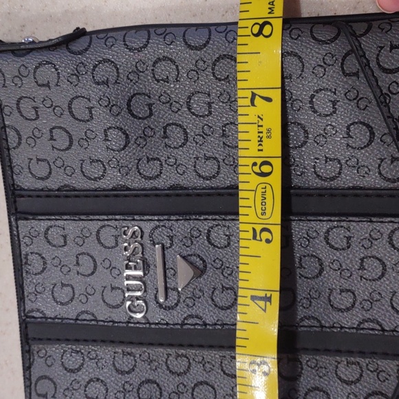 Guess Grey and Black Coated Canvas Crossbody Bag - Picture 10 of 12